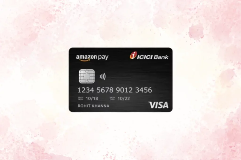amazon pay icici credit card in pink background