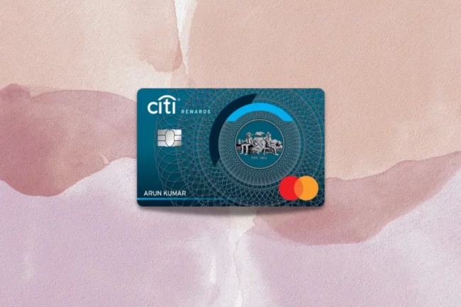 citi rewards credit card with background